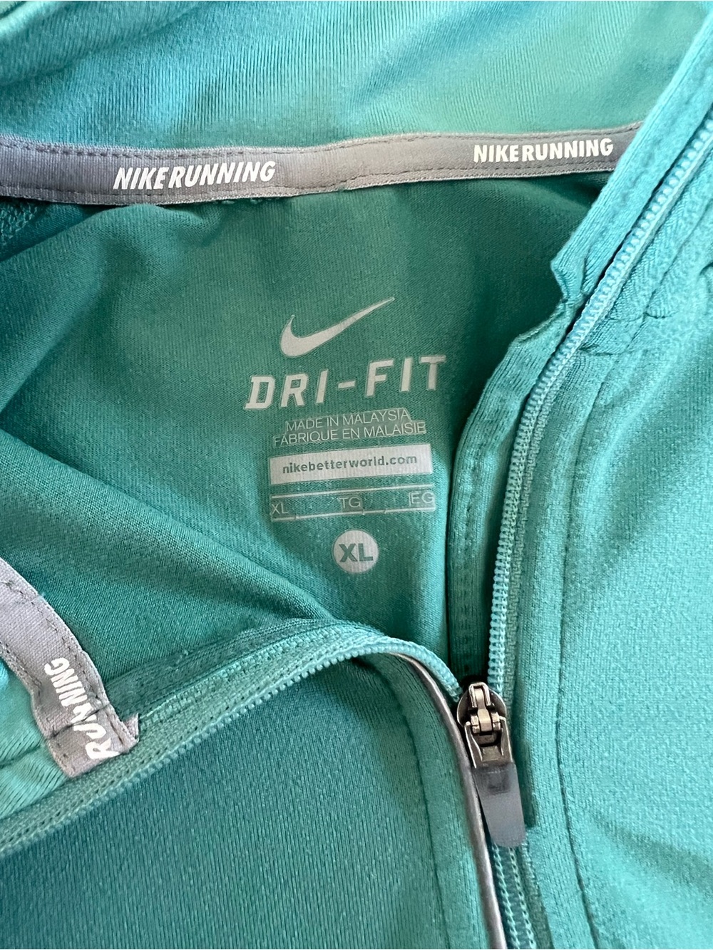Nike Teal Dri-FIT Zip-Up Running Jacket